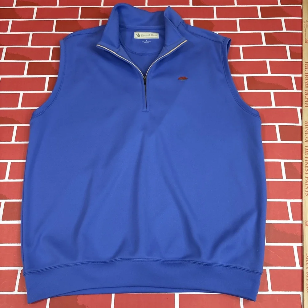 Donald Ross Vest Mens XL Blue 1/4 Zip Royal Poinciana Golf Performance Pullover